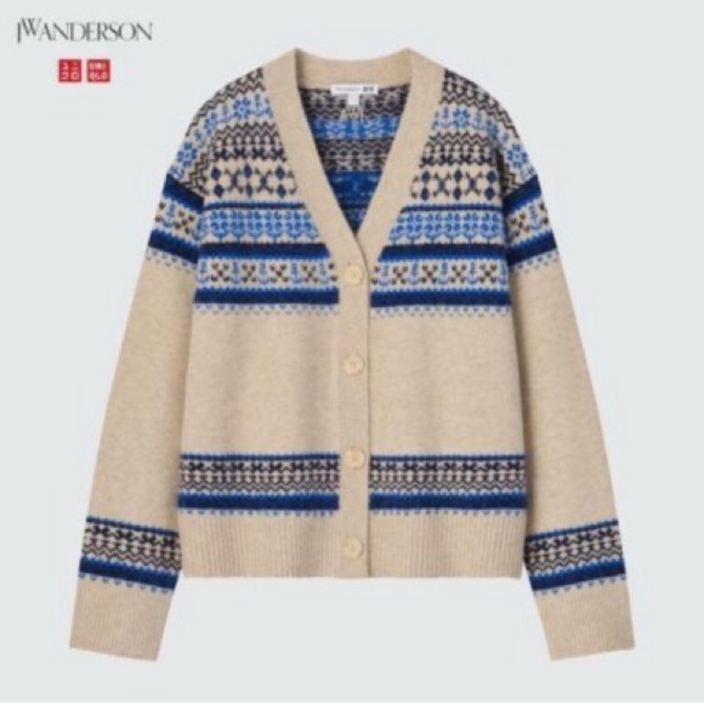 Uniqlo JW Anderson Soufflé Yarn Fair Isle Cardigan